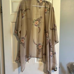 Boutique Bull skull boho kimono